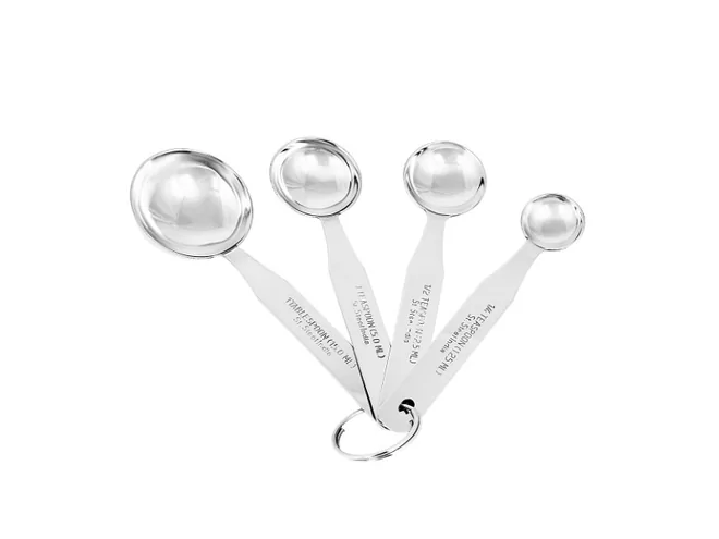 Set van 5 maatlepeltjes  inox 18/10