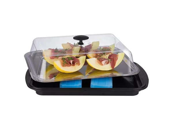 Thermo serving tray withcover black L430xB290xH140mm