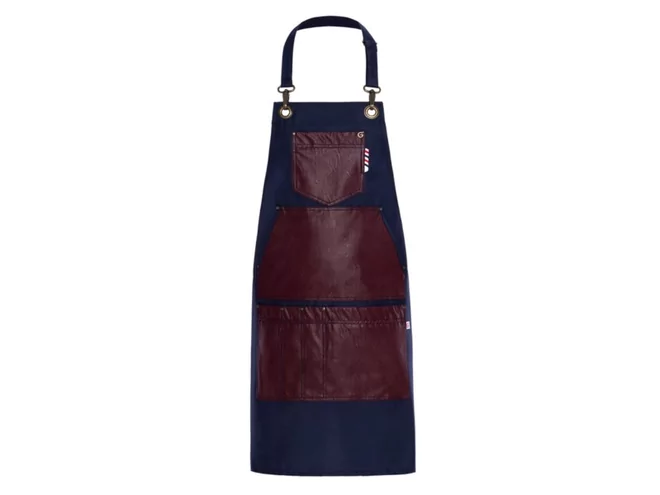 Gauguin schort polyester blauw/bruin L80xB80cm