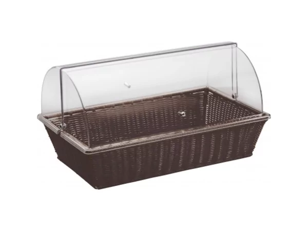 Panier à pain buffet wengé avec roltop530x320-H120mm