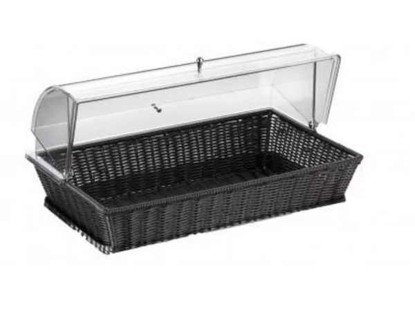 Caleido Buffet presentation bread basket wenge with cover