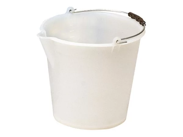 Seau plastic blanc, gradué - 12L