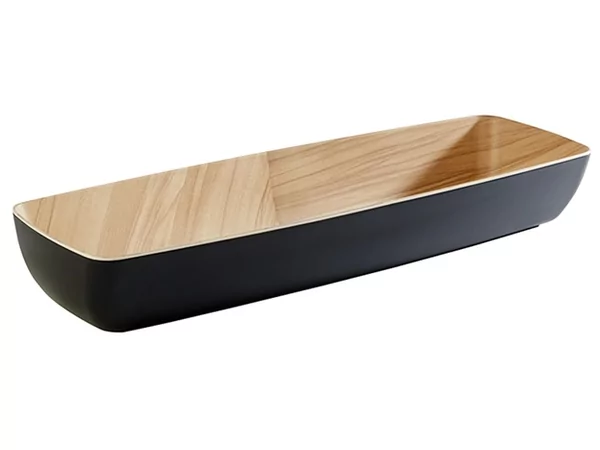 Frida melamine bowl 530x162xH75mm zwart/imitatie hout 3.65L