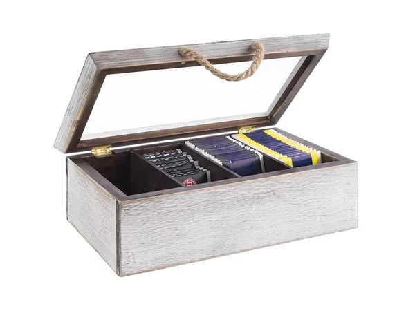 Vintage Light houten theedoos 320x200xH100mm