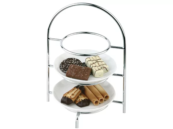 Serving stand chrome for 3 plates max 170mm 185x160x26mm