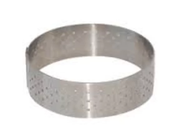 Taartring inox rond rechte boord geperforeerd Ø105mm H20mm