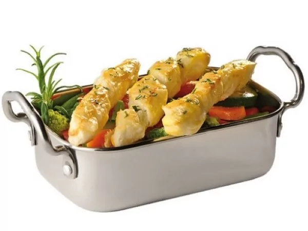 Mini braadbak inox rechthoekig L137xB100mm
