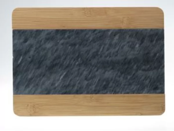 Presenteerplank hout/marmer grijs 300x190mm