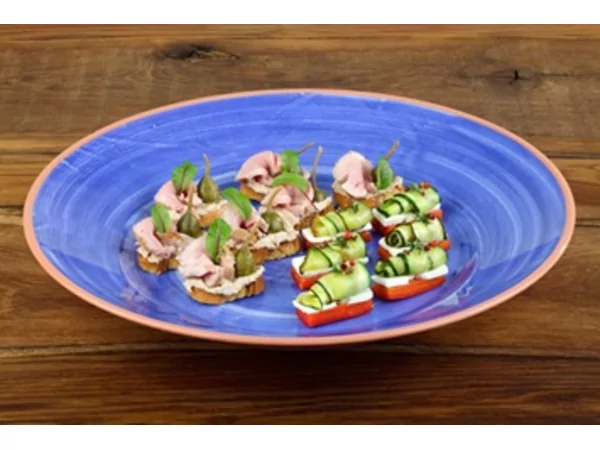 La Vida melamine flat plate Ø320mm blue