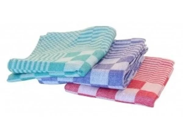 Keukenhanddoek blok/mineur 65x65cm 6st blauw