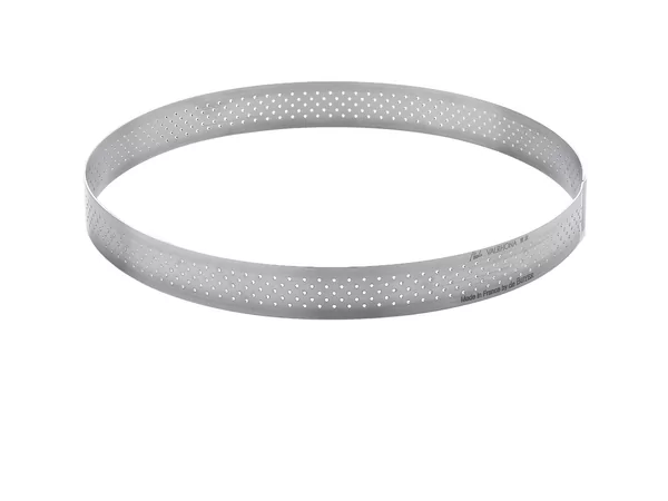 Taartring inox rond rechte boord geperforeerd Ø245mm H35mm