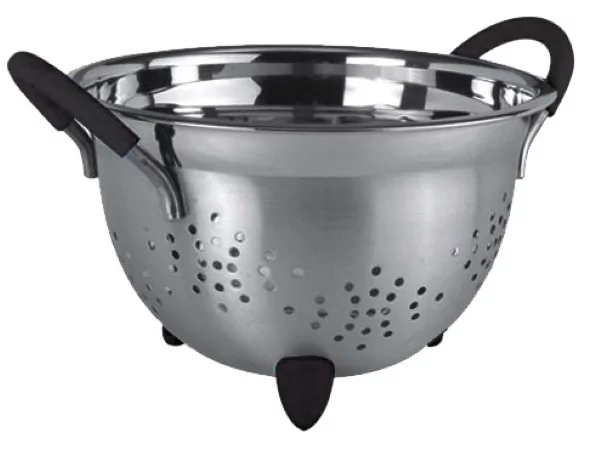 Passoire inox 250mm pinces/pieds en silicones violet