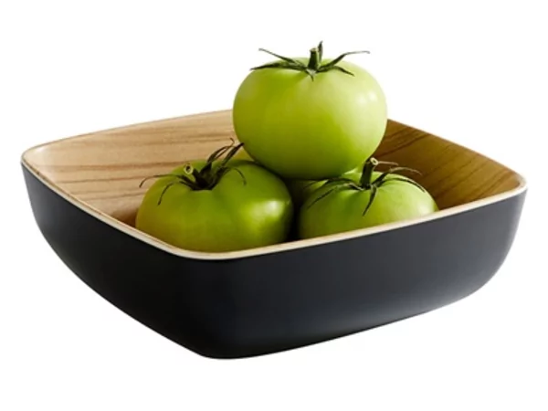 Frida melamine bowl 165x165xH55mm black/imitation wood