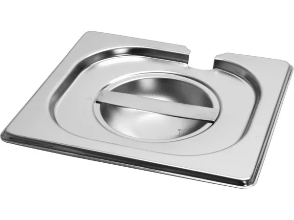 Gastronorm lid notched 18/8 s/s - 1/2 with hole for ladle