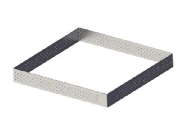 Cake ring stainless square straight edge perforated 70x70x20
