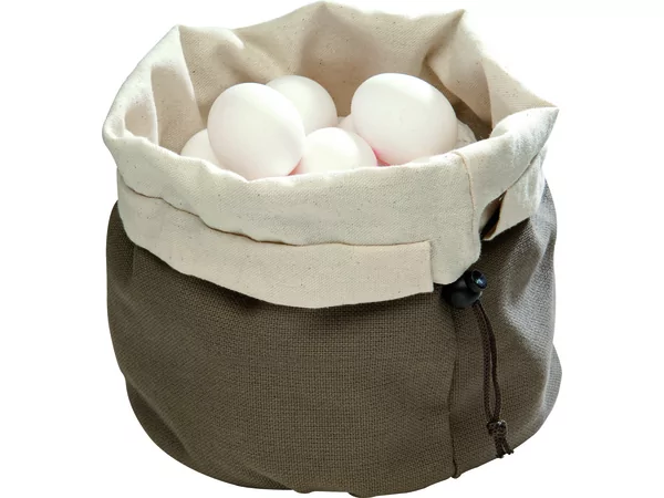 Bread basket gey linen cherry stones padding Ø200xH235mm