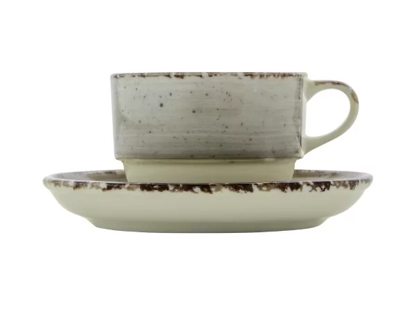 Gural Ent cup and saucer 170ml terra
