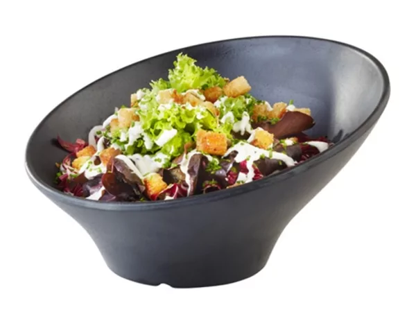 Zen melamine bowl schuin Ø225xH125mm 800ml zwart