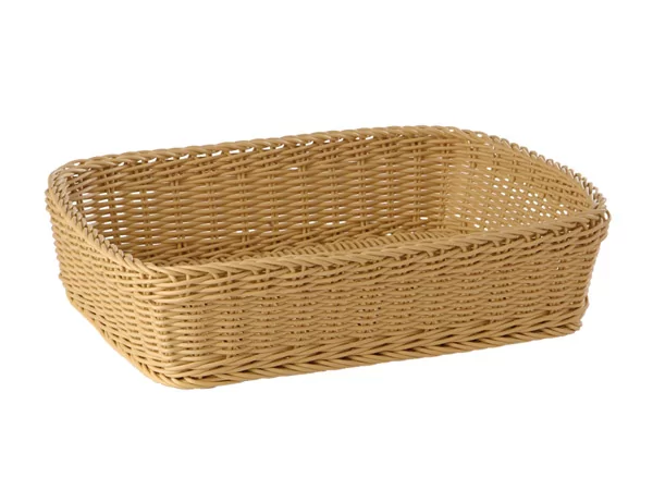 Panier à pain PP rectangulaire 400x300xH100mm beige s/comm