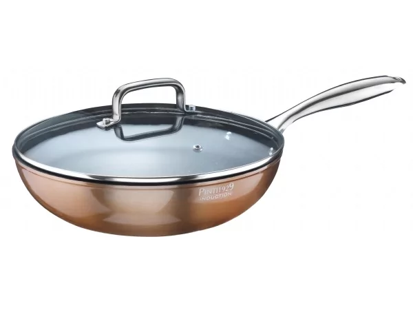 Pintinox Materic copper look wok with lid D280xH73mm 3.6L