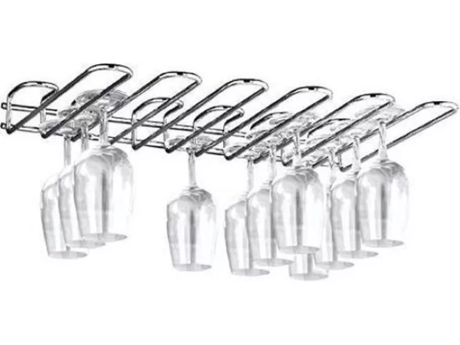 Support de paroi chromé pour suspension verres L460xB320xH50mm