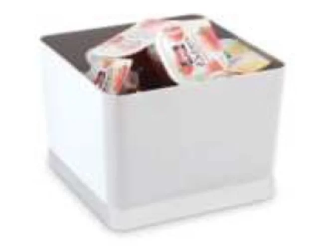 Table waste bin/cutlery bin white 135x135xH110mm 