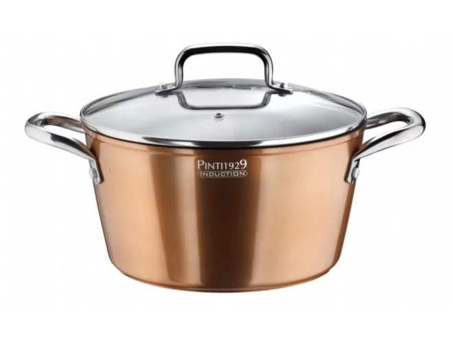 Pinti Materic Copper look Stockpot w/lid glass Ø240mm