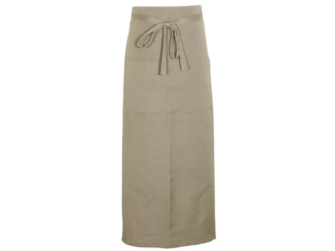 Tablier coton 100x95cm 3 poches greve beige fin stock