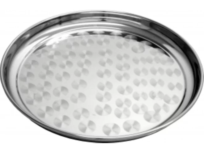Plateau de service rond, inox 18/8 Ø350m