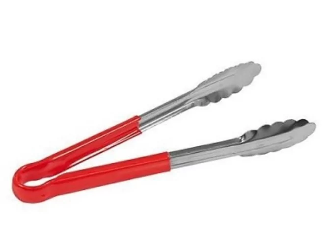 Serving tong silicon handle 250mm red Gastropro headcard