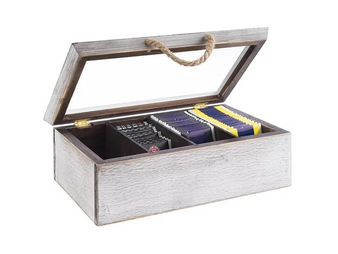Vintage Light houten theedoos 320x200xH100mm