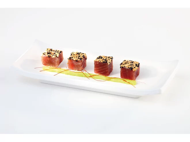 Melamine Sushi tray rectangular 225x95mm H300 white