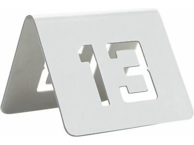 Numéros de table en inox L60xH50mm - set de 13/24