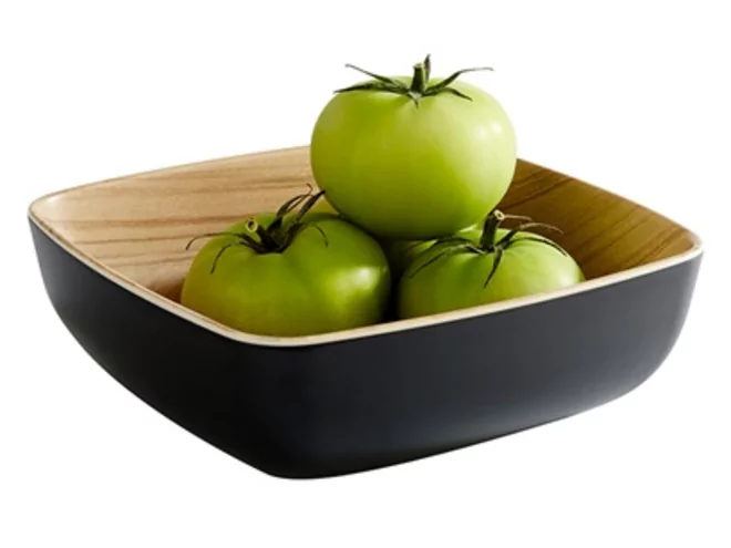 Frida melamine bowl 165x165xH55mm zwart/imitatie hout