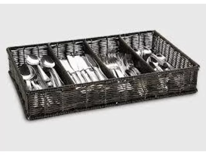Buffet Cutlery dispenser GN 1/1 PP black 4 divisions