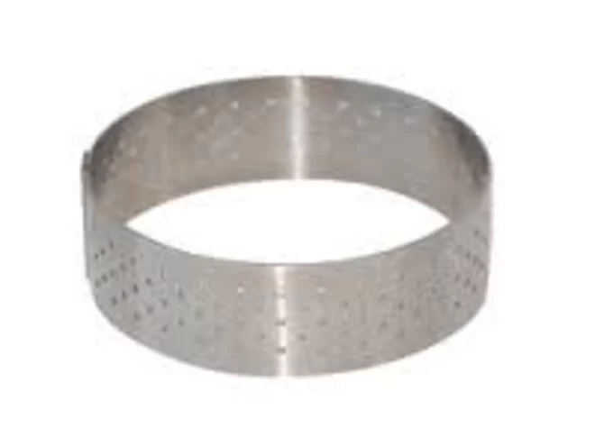 Cake ring stainless round straight edge perforated Ø75mm H2