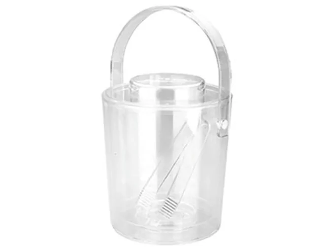 Ice bucket acryl with tong 3L Ø200-H210mm