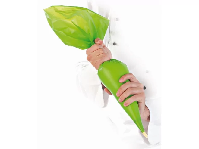 Poches à douilles en rouleau plastic vert 100 pcs 28x53cm 2.55L