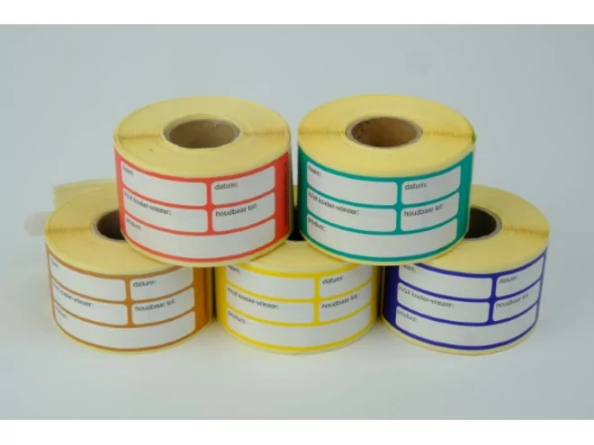 Voedselwaren stickers 250 st. rood (rauw vlees)