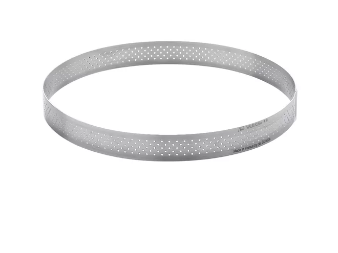 Anneau à gateau inox rond bord droite perfore Ø185mm H35mm