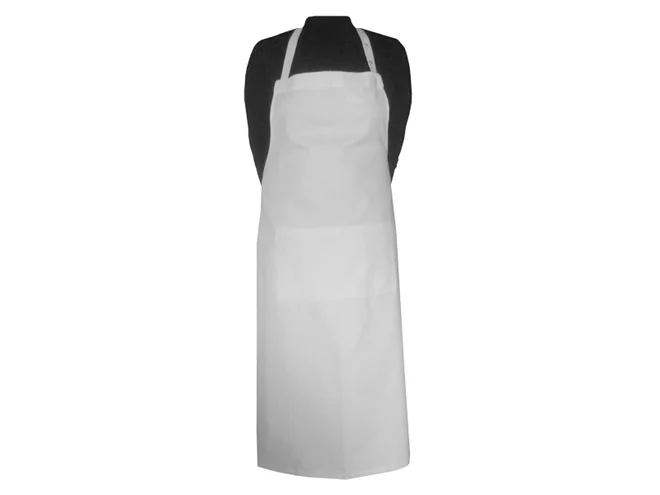 Cuinox Schort met bavet katoen L100x77cm 2 zakken wit