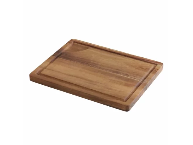 Planche de présentation acacia avec rainure L300xB230xH18