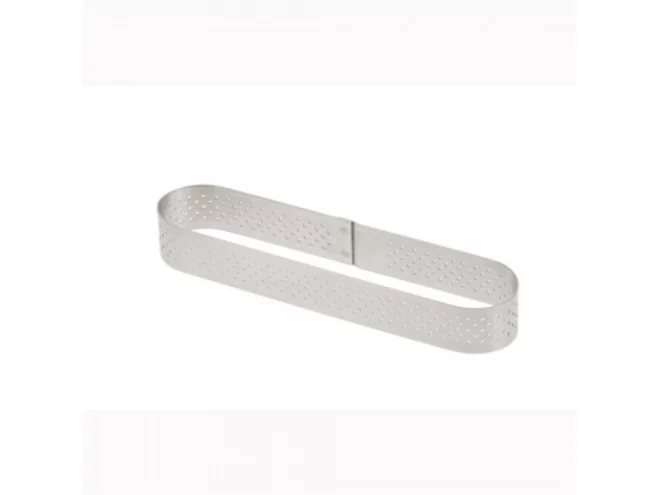 Cake ring stainless oval straight edge perforated 145x35xH2m