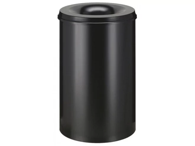 Wastebin in black metal, - 50L (335mm-H625mm)