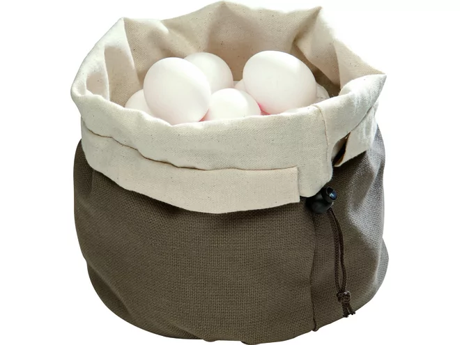 Bread basket gey linen cherry stones padding Ø200xH235mm