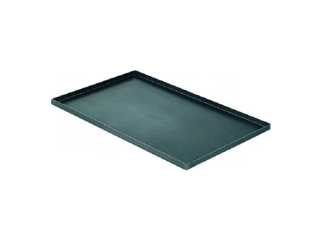 Plaque de four en acier bleu avec bord droit 400x300xH20mm