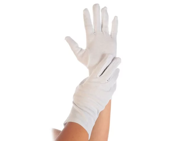 Serveerhandschoenen wit katoen per paar M