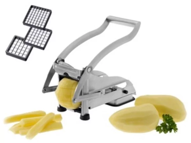 Westmark coupe-frites inox avec 3 lames 9-10 et 12mm L245xB93xH125mm