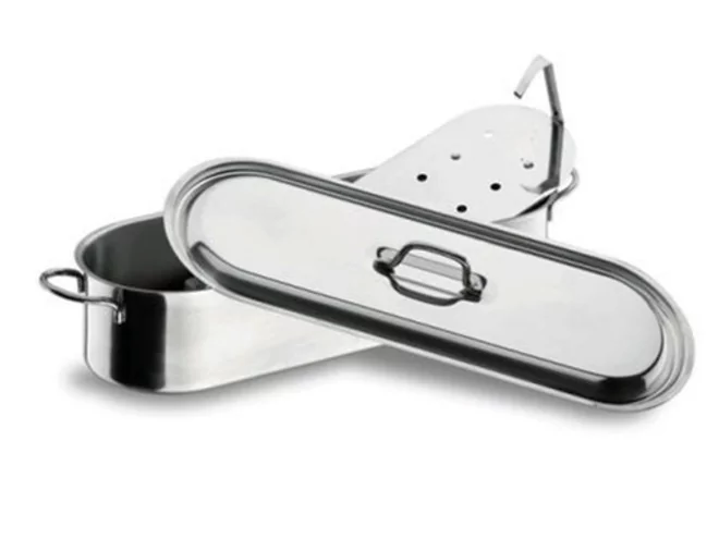 Fish kettle s/s 18/0 with drainer 400x190xH100mm 10L