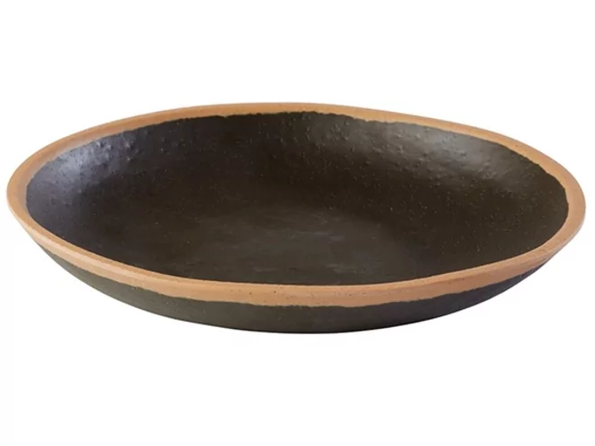Crocker melamine flat plate Ø205xH30mm brown